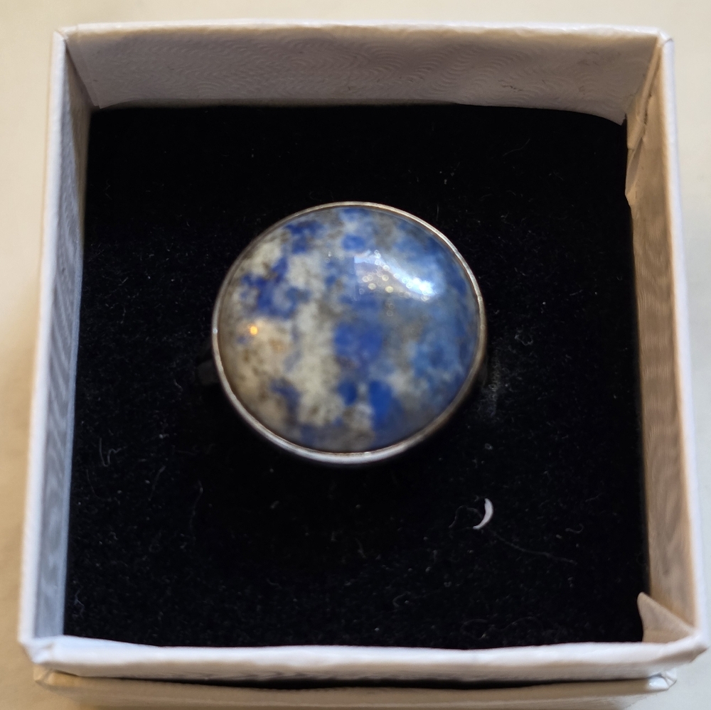 Blue and Gray Stone 925Silver Ring